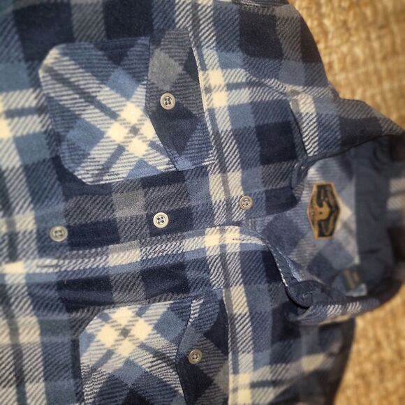 Freedom Foundry Men's Blue Plaid Flannel Long Sleeve Button Up Shirt M - Picture 13 of 15